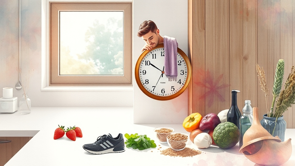 간헐적 단식: 효과, 방법, 주의사항 완벽 가이드 3 16:8 간헐적 단식 방법 (watercolor 스타일)