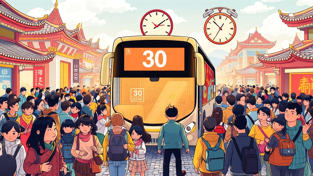 추석 버스 이용 시 유의사항 (cartoon 스타일)